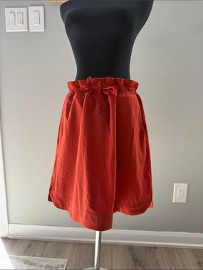 Joe Fresh Red Paperbag Waist Drawstring Skort